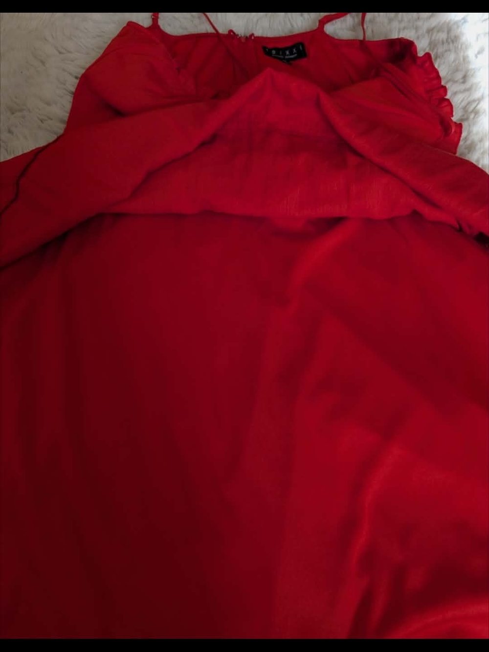 Francesca's Red Spaghetti Strap Ruffle Mini Dress - Picture 3 of 4